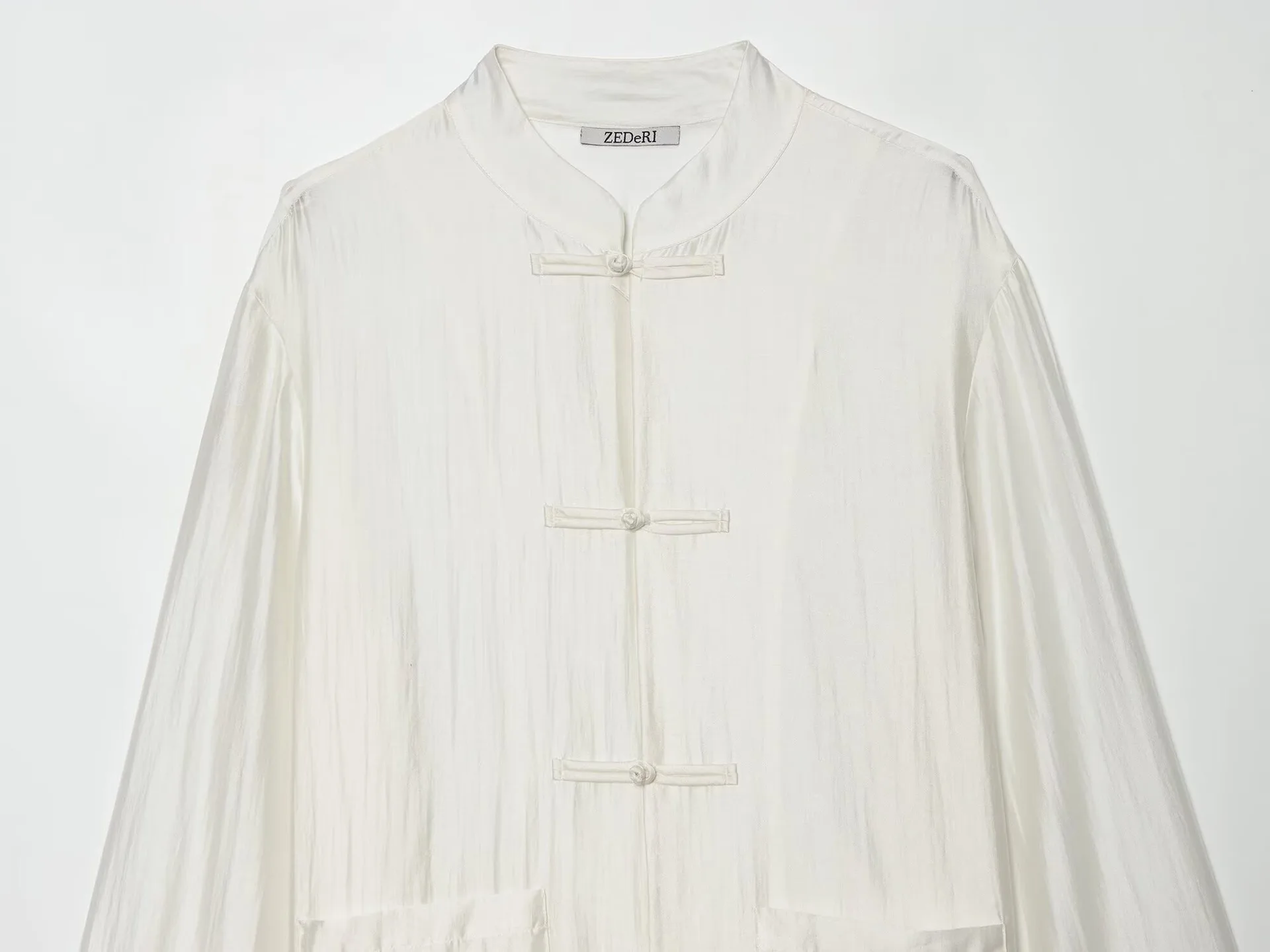 European and American style 2026 summer new French style loose, comfortable and versatile series satin knot button shirt