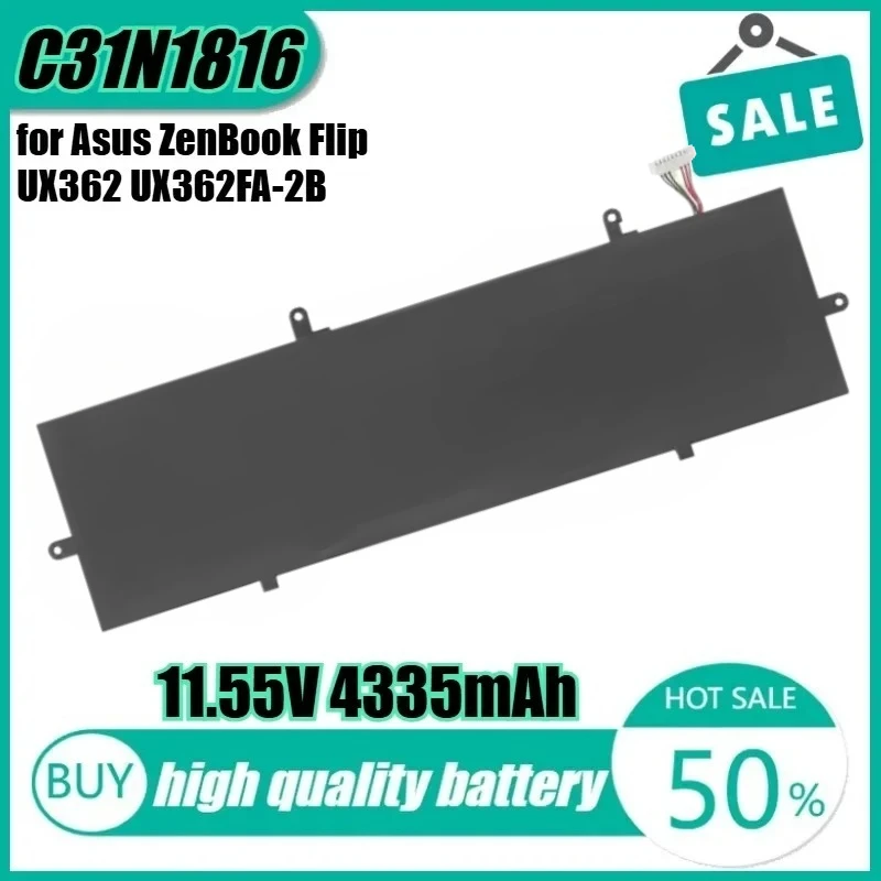 

New C31N1816 11.55V4335mAh 50Wh High quality Laptop Battery for Asus ZenBook Flip UX362 UX362FA-2B UX362FA-2G Q326FA 3ICP5/70/81