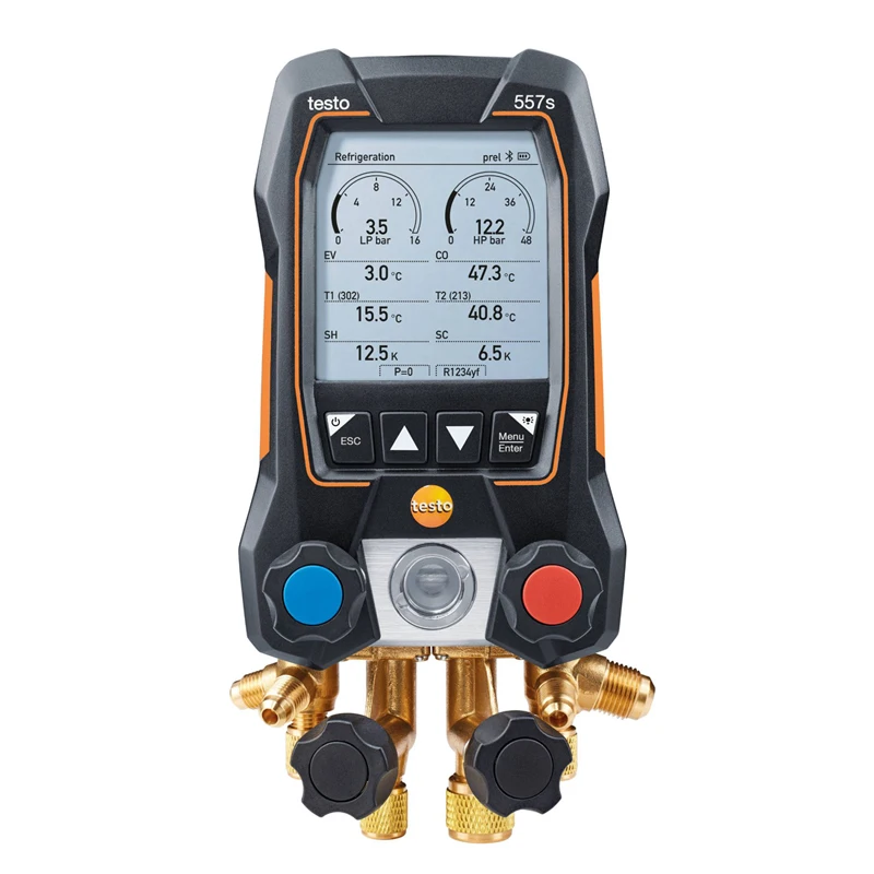 مجموعة Testo الذكية مع فراغية لاسلكية ، خرطوم من 3 قطع ، مشعب رقمي ، مشبك ، مجسات درجة الحرارة 0564 ، فراغ ،