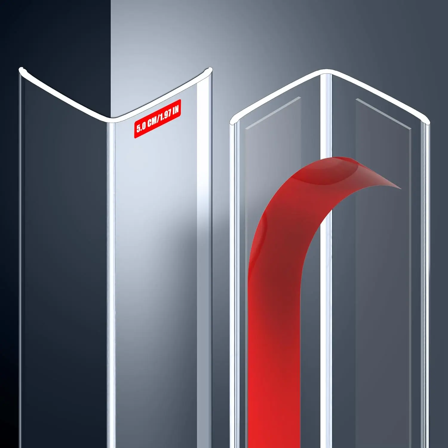 

Набор из 2 прозрачных самоклеящихся защитных уголков, 5 см x 120 см, для мебели, дверных рам, столов и лестниц