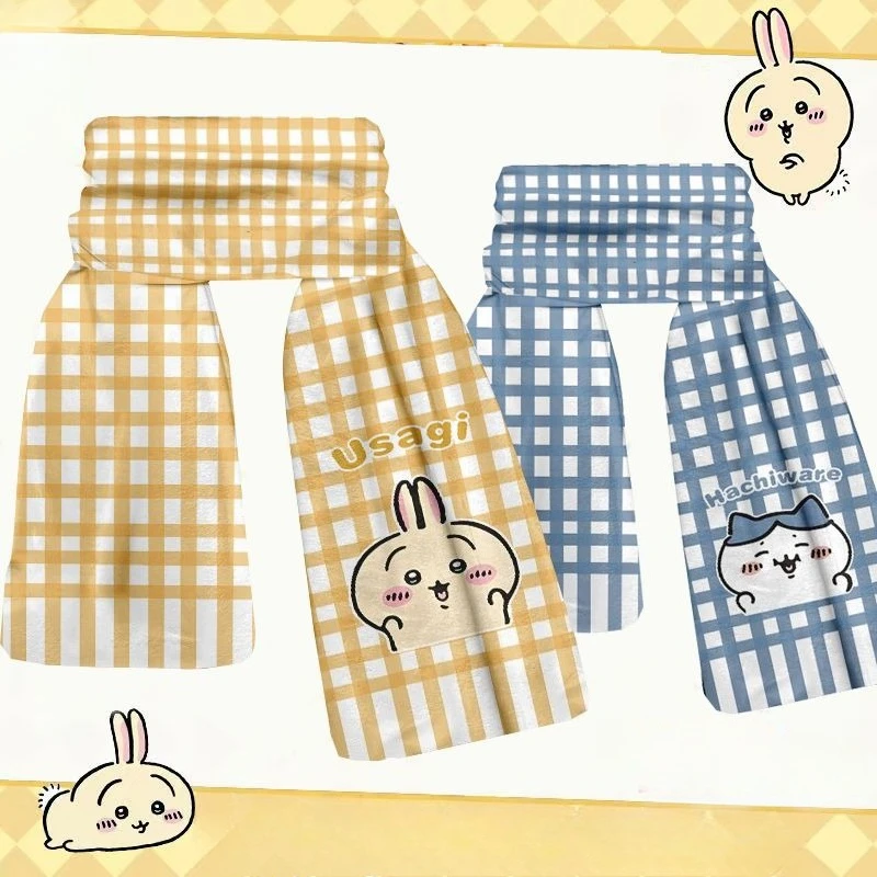 Anime Cartoon Kawaii Chiikawa Autumn and Winter Keep Warm Collar Be All-match Skin-friendly Comfortable Chang Assured Printing