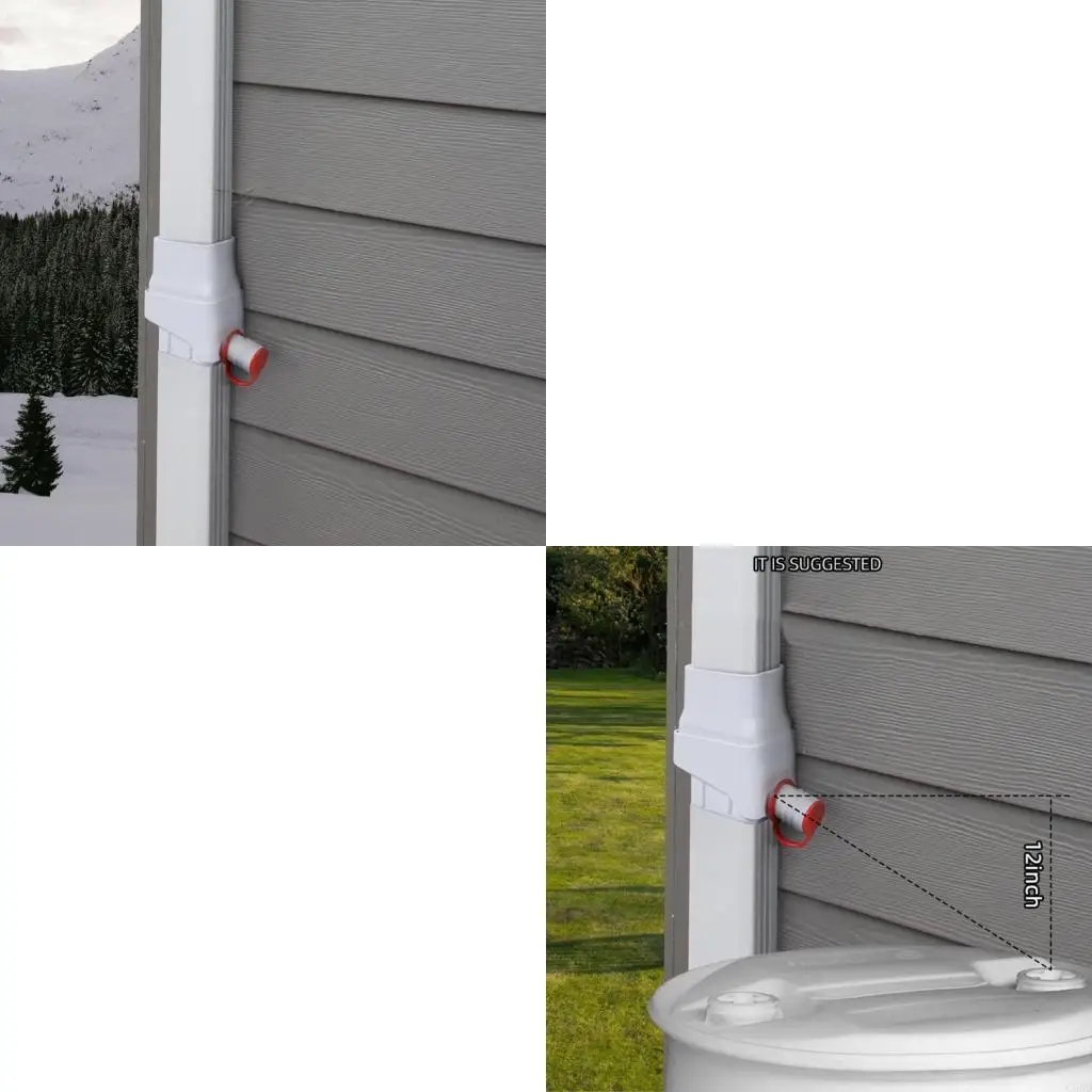 Rain Barrels Connectors System For Downspouts Fitting Double Threaded Ports C5AD