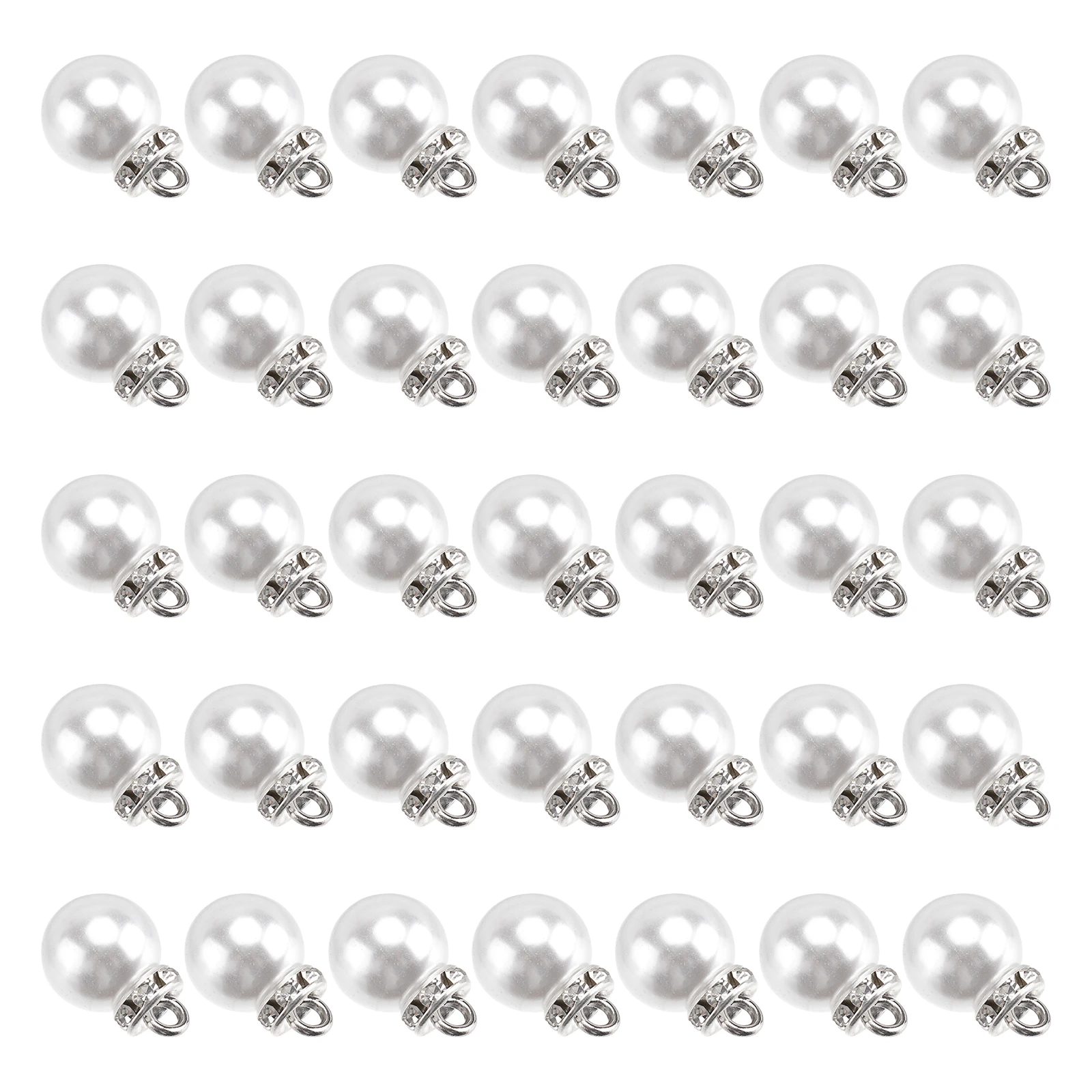 

50 Pcs Rhinestone Necklace Pendant Imitation Pearl Pendants Faux Charm Metal Charms for Jewelry Making