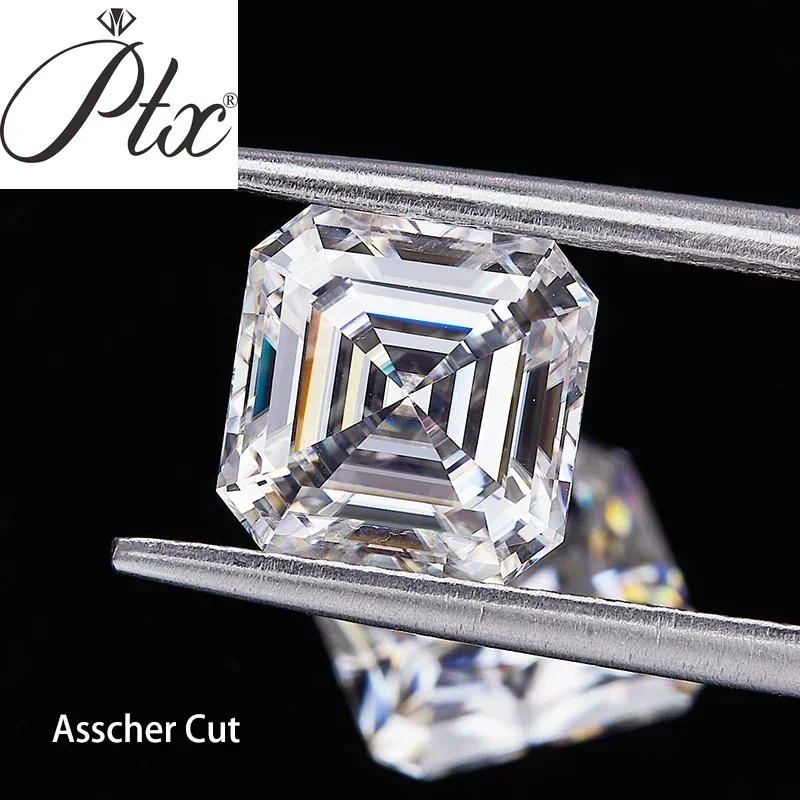 Moissanite Stone Asscher Cut 8.5x8.5mm Hand Cut Super White D Color Premium Gem Loose Diamond For Jewelry Making