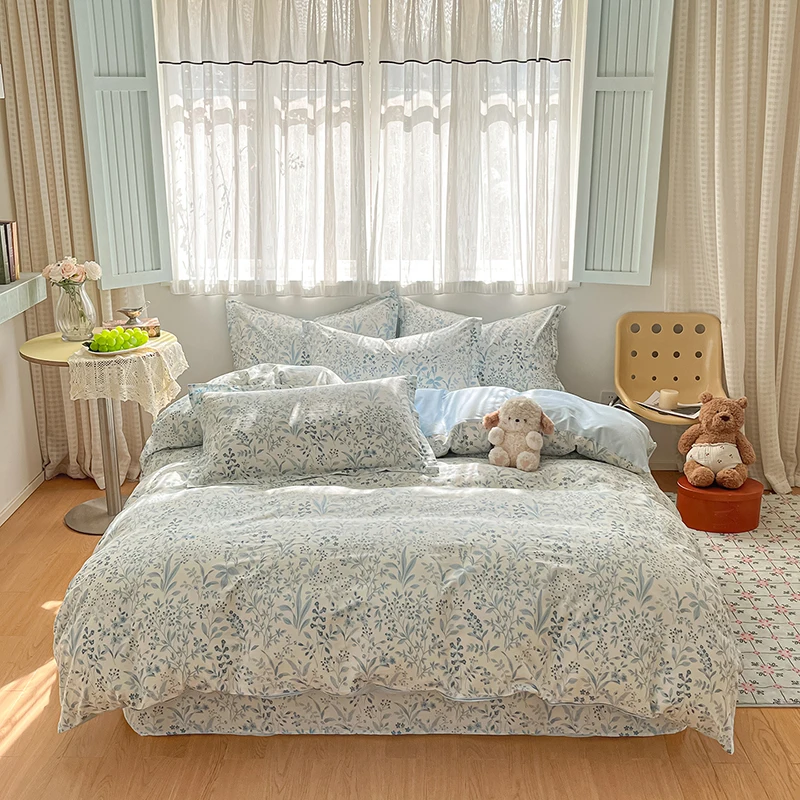 ربيع جديد 2026 أغطية لحاف زهور مطبوعة بالكامل من القطن أغطية مفروشات صديقة للبشرة وقابلة للتنفس 160X210 220X240 بدون كيس وسادة