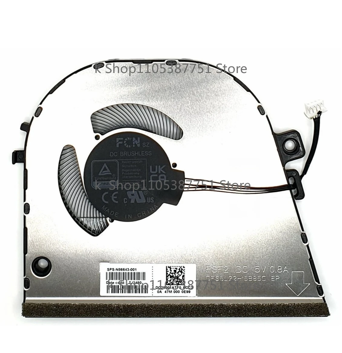 

Оригинальный вентилятор для HP 16-AC N86643-001 FSF2 DFS5L22H15B85C DC5V Fan-