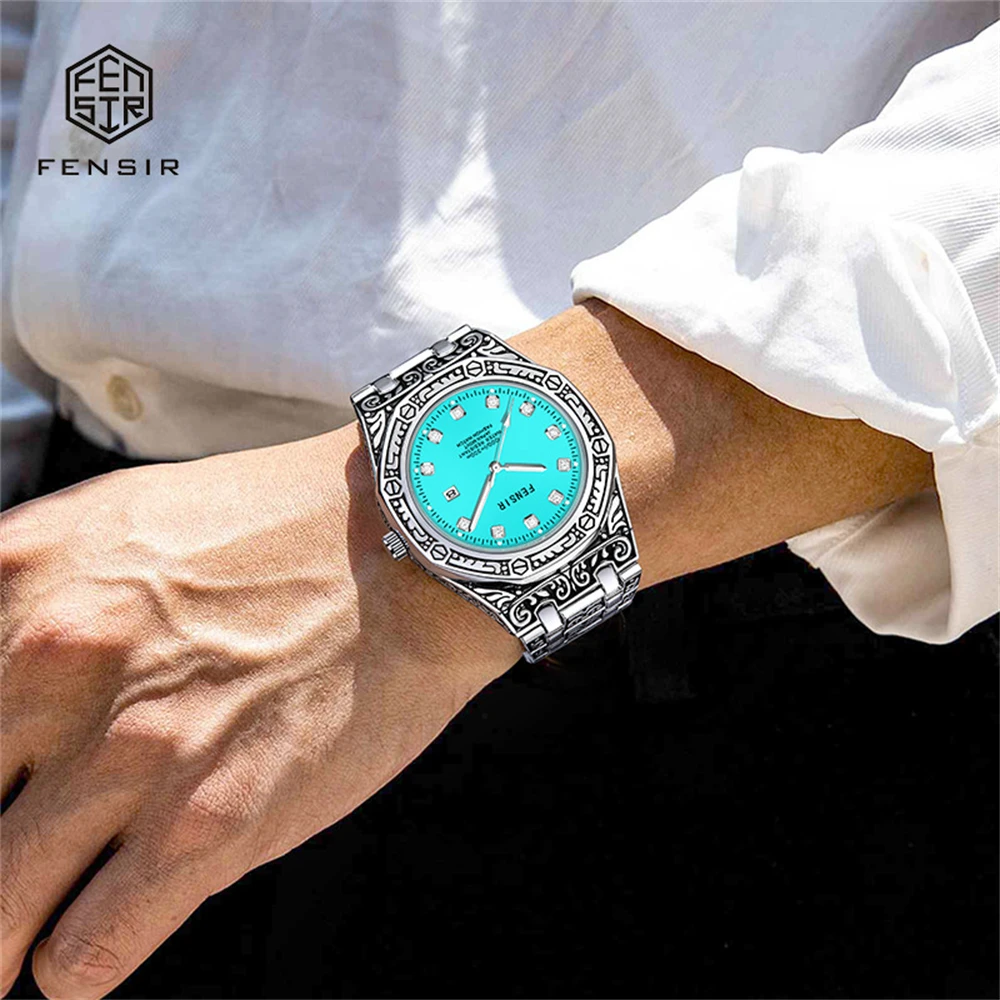 Men\'s Unique Luxury Carved Craft Vintage Dial Design Watches Unusual Novelty Sport Quartz Watch For Men WristWatch montre homme