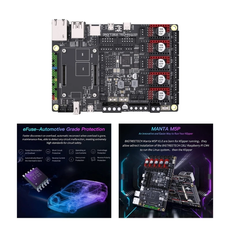 Manta M5P V1.0 Control Board 32Bit Integrated Motherboards for CB1 3D Printer Support for Klipper TMC2209 TMC5160