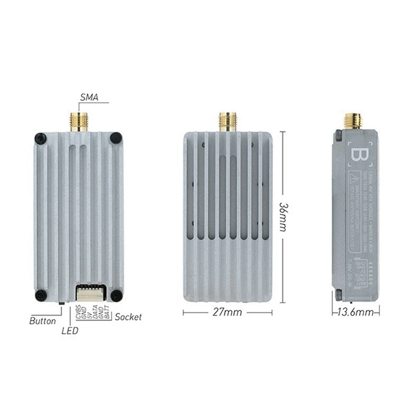 โมดูลเครื่องส่งสัญญาณวิดีโอ FPV ระบบ8CH 1.3g 4W vtx สำหรับโดรน FPV พลังงานสูงเครื่องส่งสัญญาณระยะไกล