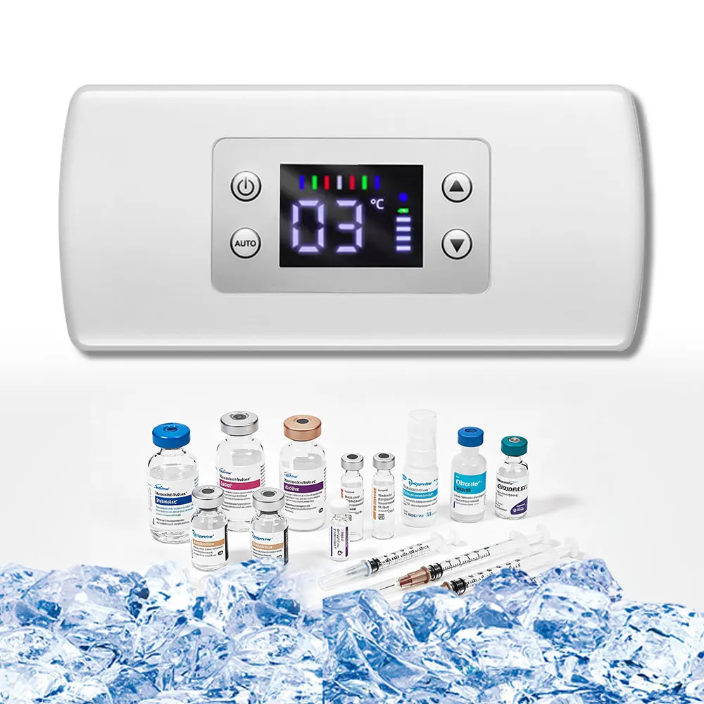 

Portable Insulin Cooler Travel Case - Large Capacity Diabetic Insulin Refrigerator with Digital Thermostat (0°-18°), LCD Display