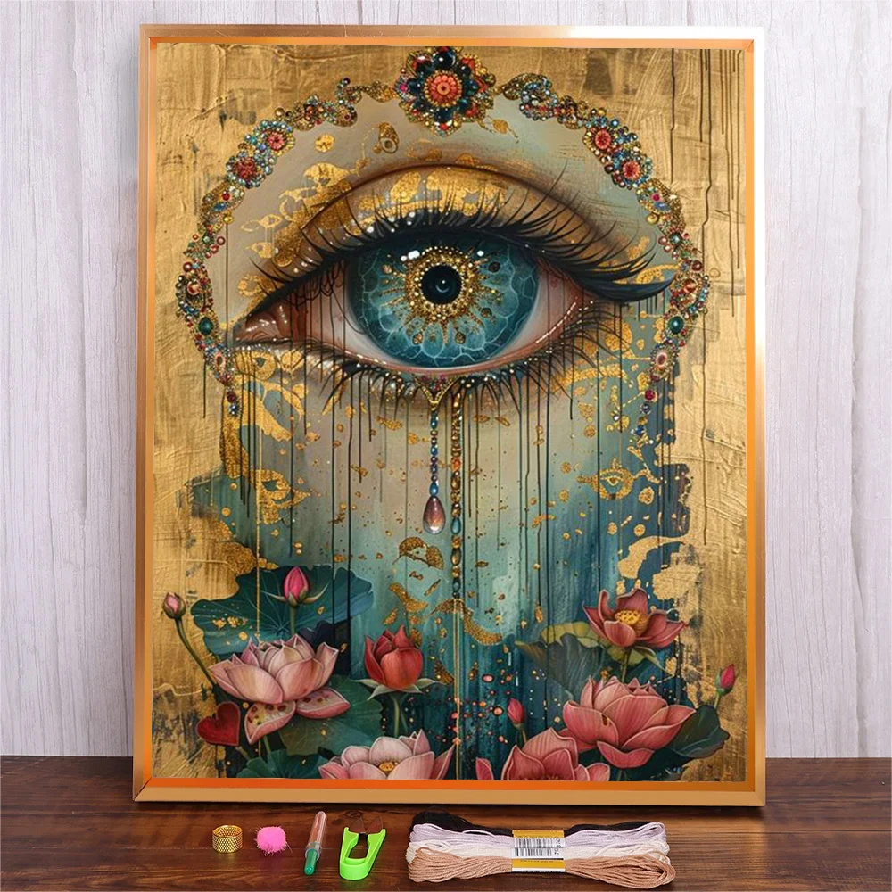 

Diy Cross Stitch Kits Package God Eye Full Patterns Needlework Adults Embroidery Kits New Style Threads Cross-Stich Painting