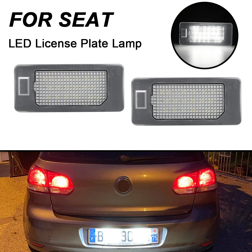 

2PCS License Plate light Lamps For Seat Ibiza ST Estate Alhambra High Brightness Backlight Number Plate light Plug play No Error