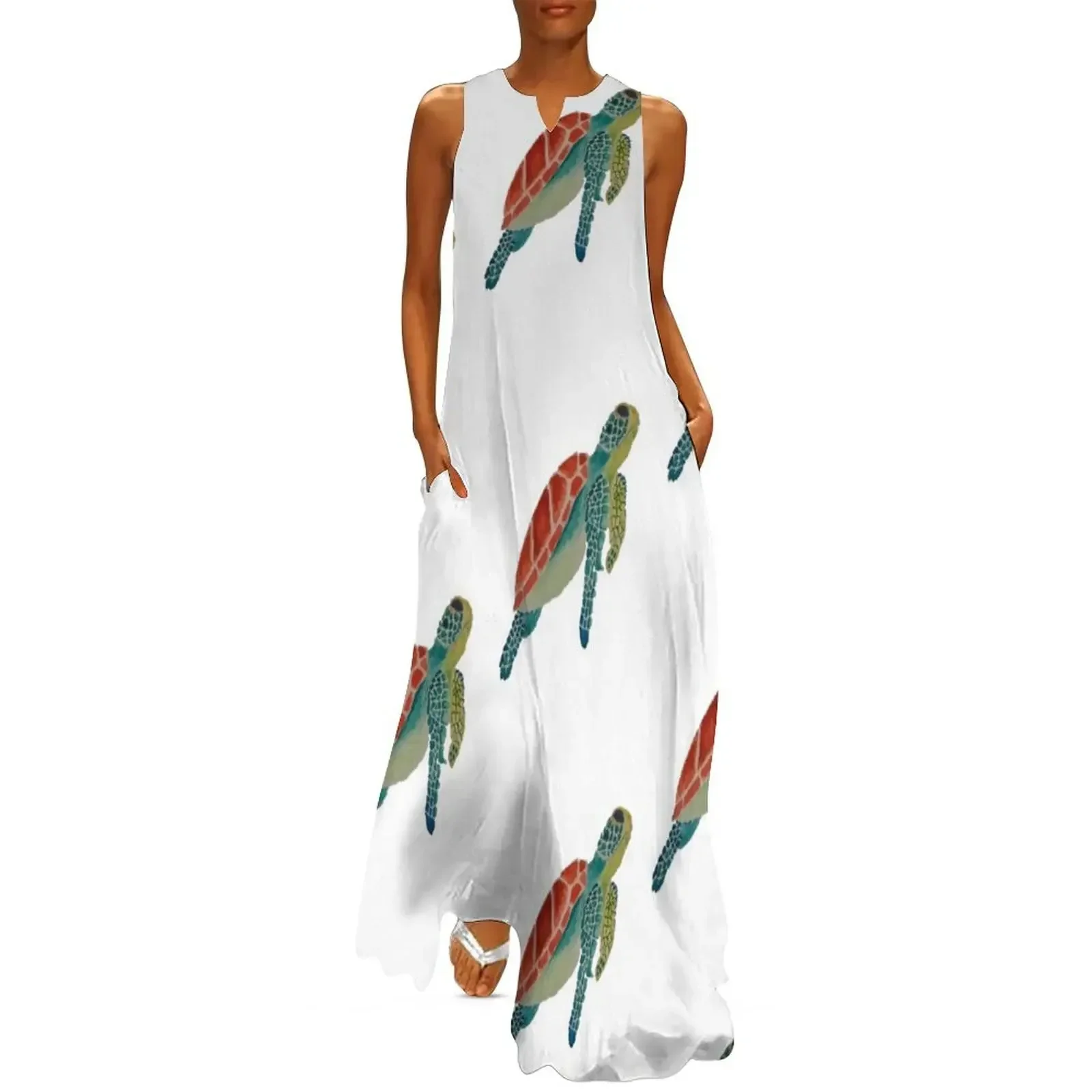 

Sea Turtle Long Dress fairy dress summer dress women 2025 summer womens 2025 woman