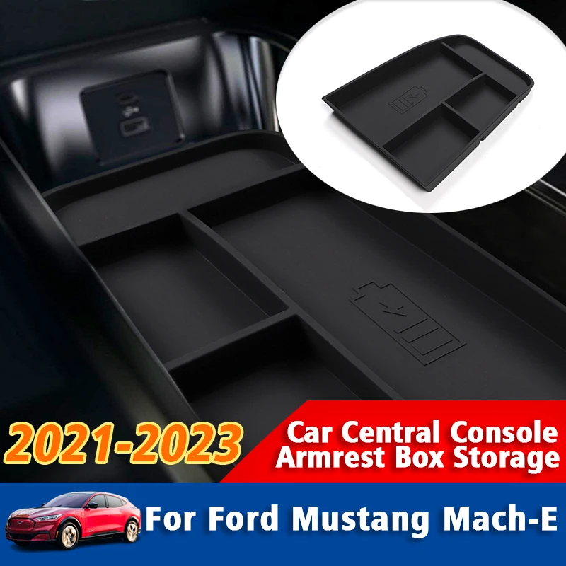 

Car Central Console Armrest Storage Box For Ford Mustang Match-E 2021 2022 2023 Interior Accessories Stowing Organizer Tray