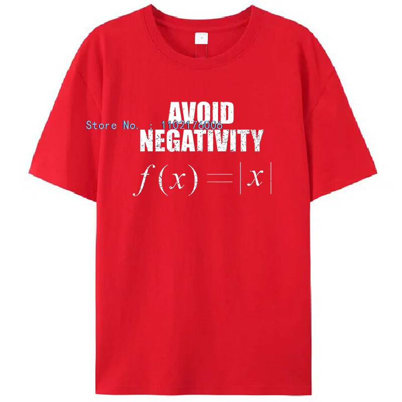 تجنب السلبية معادلة الرياضيات الجرافيك تي شيرت مضحك الرياضيات الشاي طباعة تي شيرت الصيف القطن للجنسين قمصان جديدة وتي شيرت #5