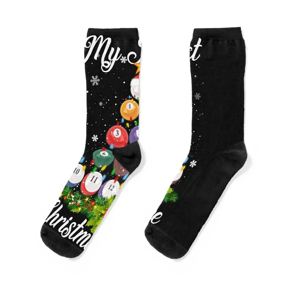 

Christmas Tree Billiards Ugly Xmas Sweater Socks Lots aesthetic Men Socks Luxury Brand Women's