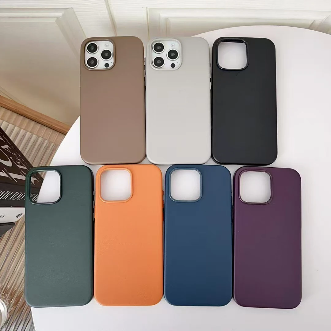 

For Apple Magsafe Leather Case for IPhone 16 15 14 Pro Max Case Wireless Charging Magnetic Cover 17 Pro Max
