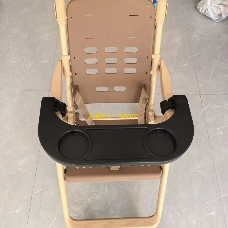 

Y4QA Baby Strollers Dinner Table Tray Plate Strollers Milk Bottle Cup Holder Detachable Tray Attachment