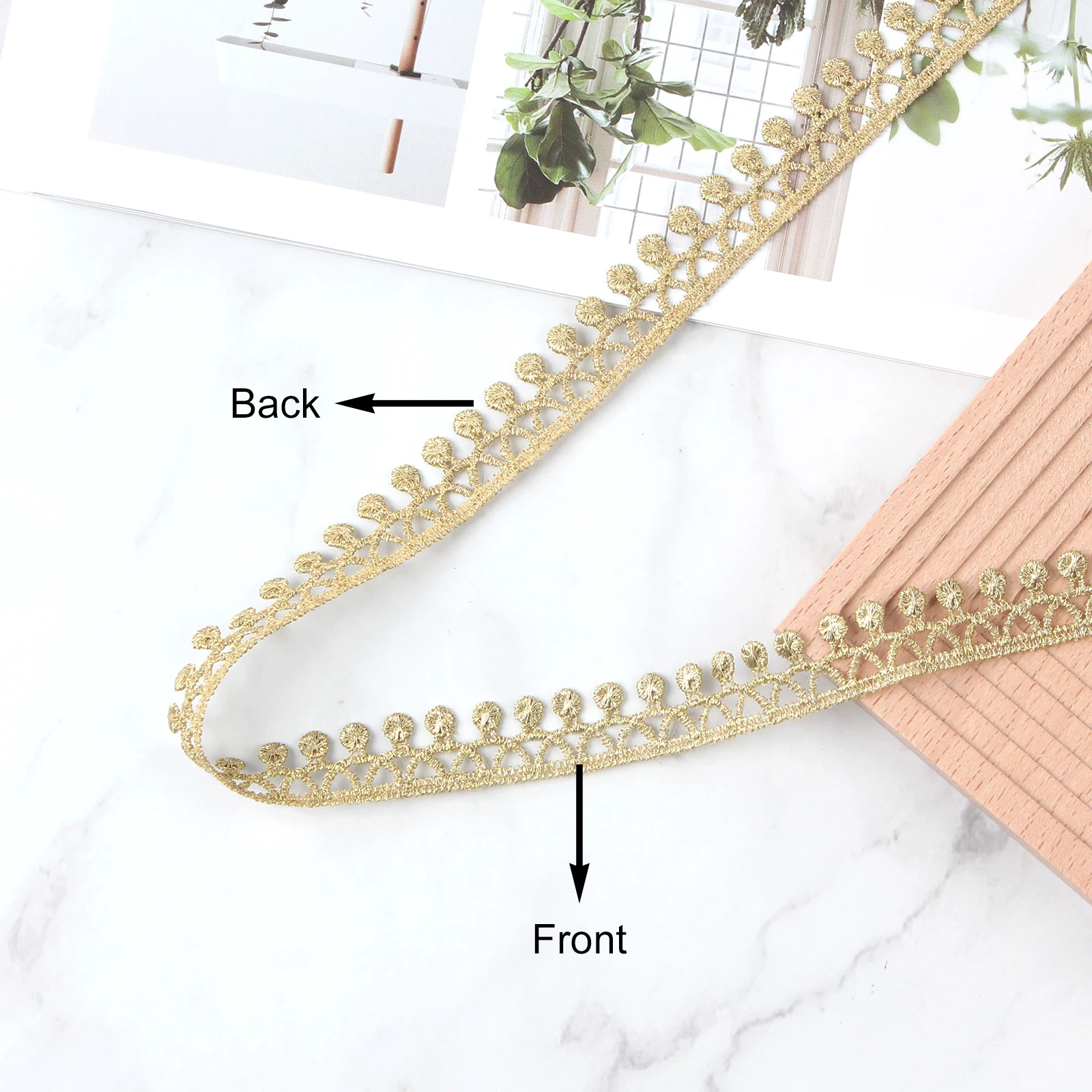 5 Yards Gold Trim Fringe Macrame nappa pizzo Trim per cucire artigianato abbigliamento, Trim tende cucito Quilting vestiti accessori