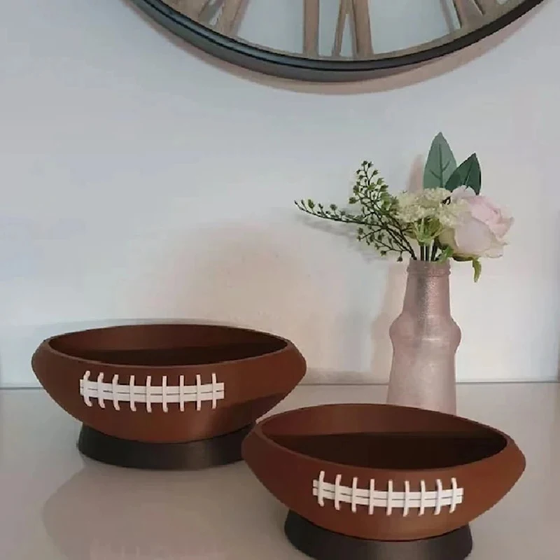 Filles à Collation en Résine de Football et Rugby, Boîte de Rangement Réutilisable de Grande Capacité, Plateaux de Service