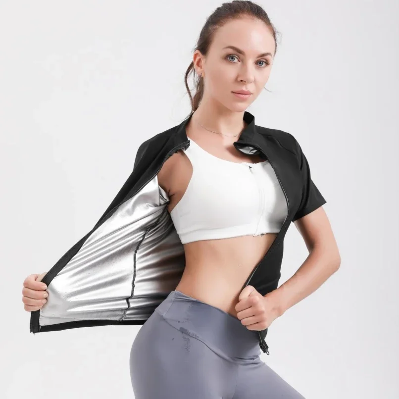 Sauna Top Sweat for Women Plus Size Gym Clothing Sets for Sweating Weight Loss Female Sports Active Wear Slimming Tracksuit