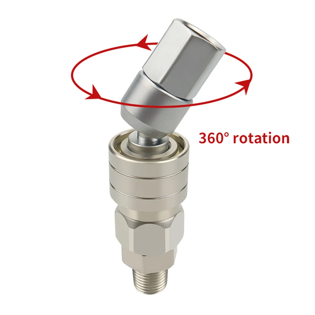 Conector giratorio de manguera recta sin aire, accesorio de unión rápida Universal 360, acoplador rápido de manguera de aire, espray de pintura sin aire