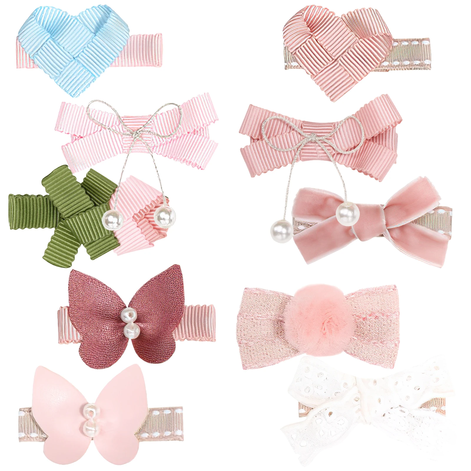 

10Pcs Girls Hair Accessories Small Barrettes Lightweight Fabric Clips for Kids Women Halloween Cosplay Birthday Gift