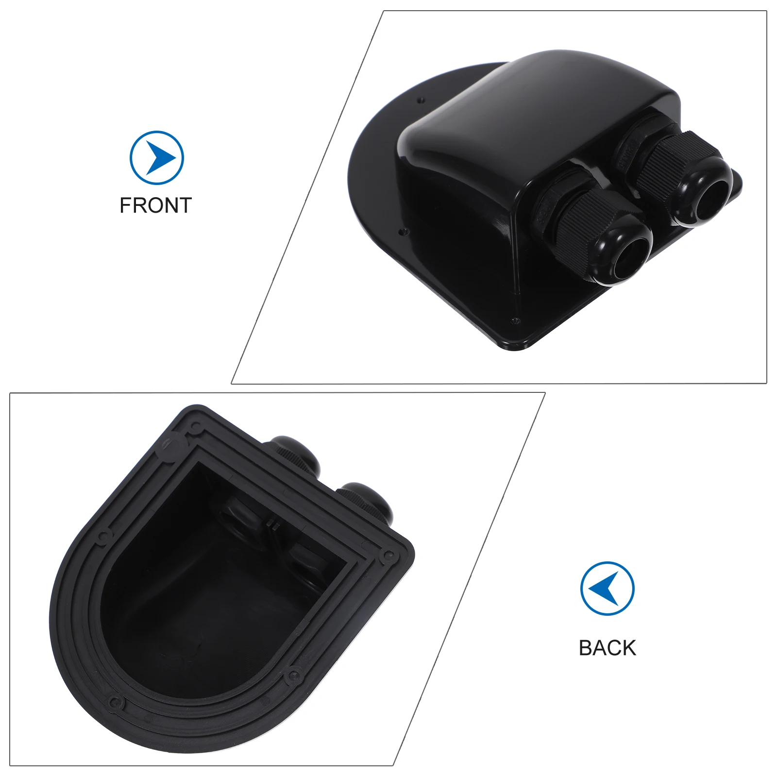 

Dual Entry Box Rv Solar Panels Camper Roof Wiring Double Hole Cable Entry Gland Waterproof Abs Material Roof Wire Connector For