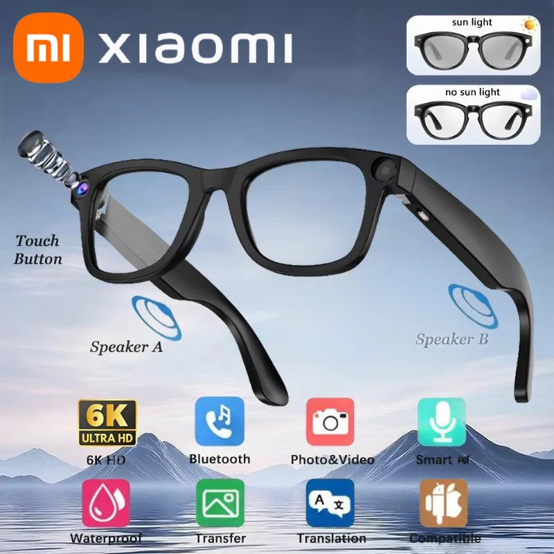 Xiaomi الذكية AI نظارات 800 واط بكسل AI اطلاق النار كاميرا HD صور فيديو مكالمة صوتية ترجمة مقاوم للماء بلوتوث G300 نظارات