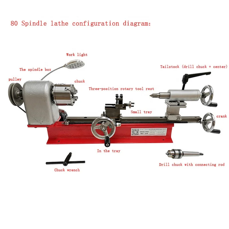 Automatic high precision multi-function micro numerical control small wood manual lathe