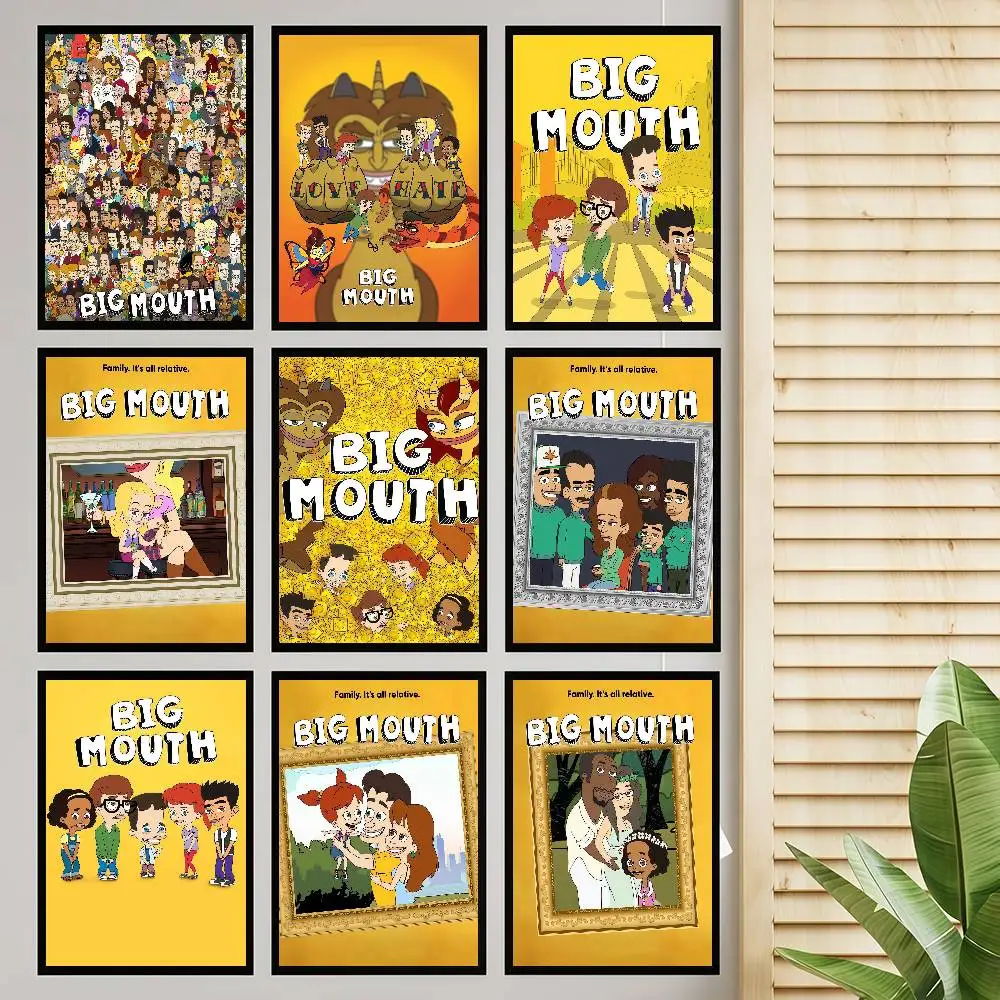 الكرتون كبير الفم التلفزيون خمر الملصقات لزجة خمر غرفة المنزل بار مقهى ديكور Kawaii غرفة ديكور