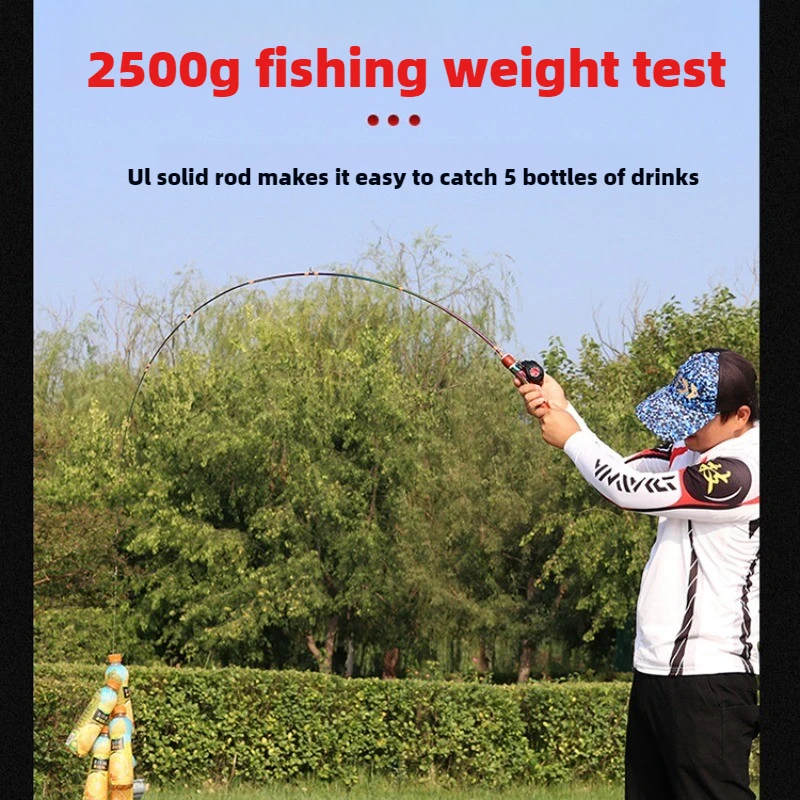 Ultra Light Carbon Fishing Rod, Ultra Soft, Spinning, Casting, Micro Object, L, UL, Solid Rod Tip, 2 Sections, 1-8g