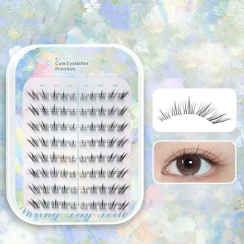 Zero-touch No Glue Self Adhesive False Eyelashes Natural Cluster Eyelashes Easy Wear Reusable Eye Makeup Lashes