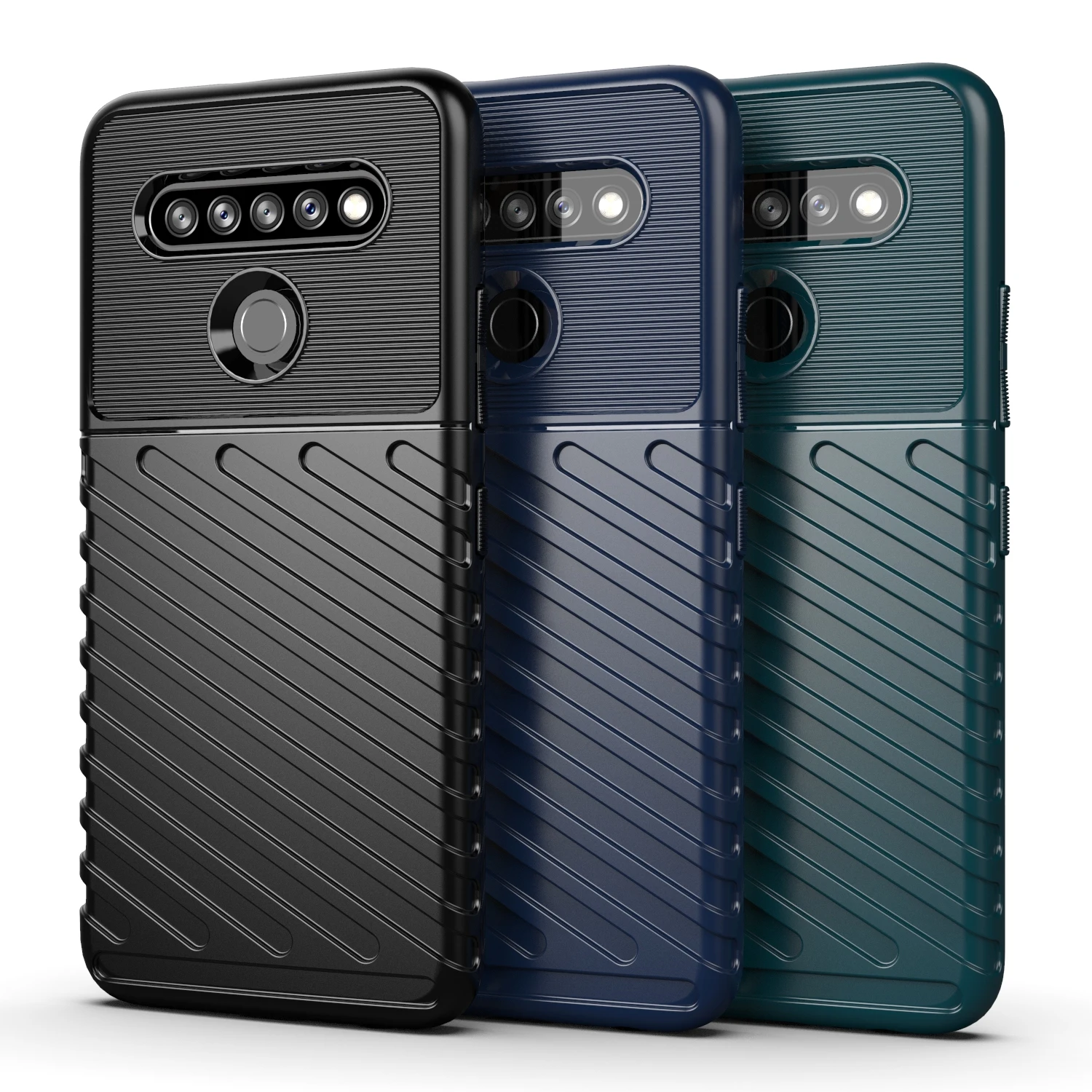 Funda de lujo a prueba de golpes, funda de silicona para teléfono LG K61
