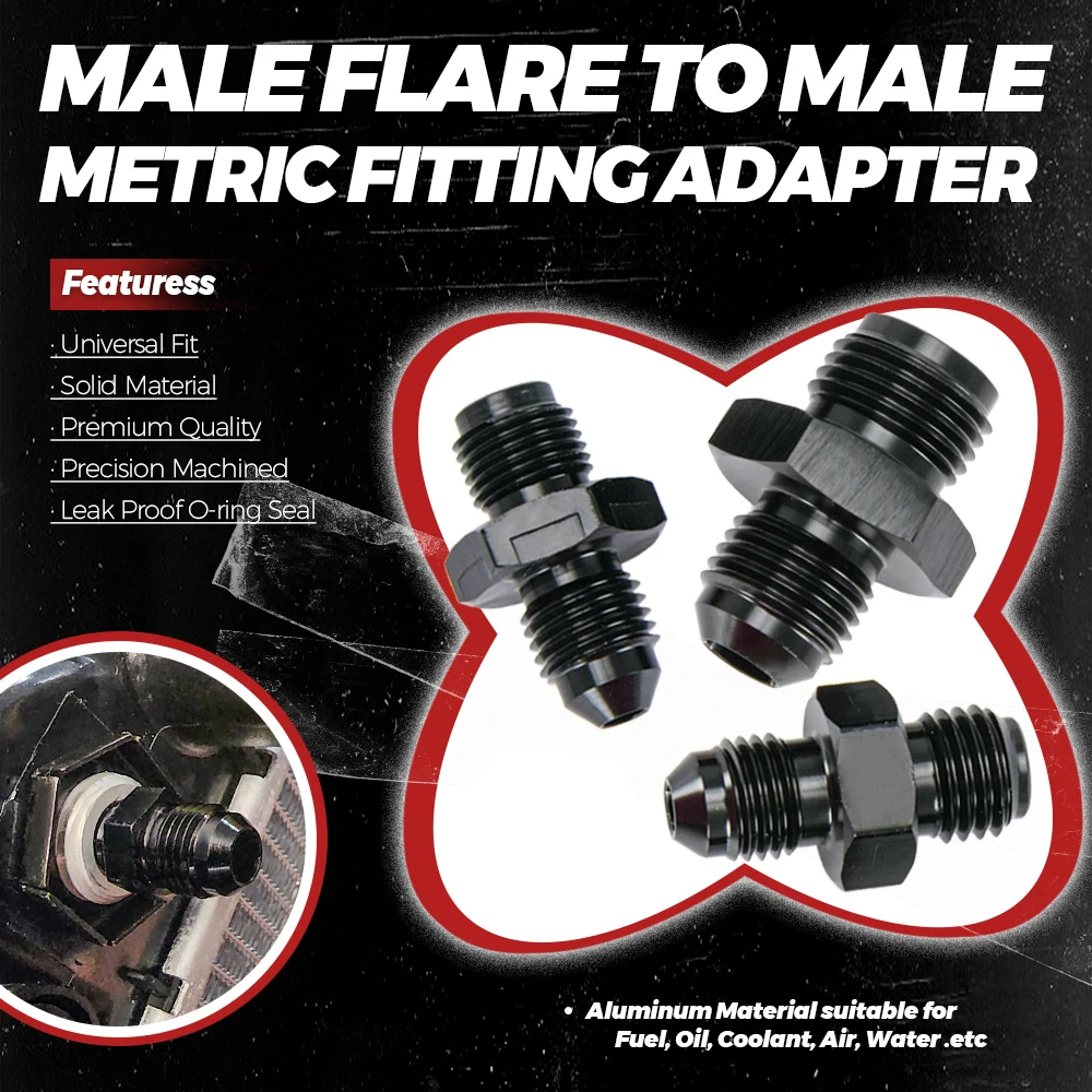 4AN To 7/16-24 4AN to M12*1.5 6AN To 5/8-18 Male Flare To Male Thread Turbo Oil Feed Adapter Fitting for GT25/28/30/35/35R
