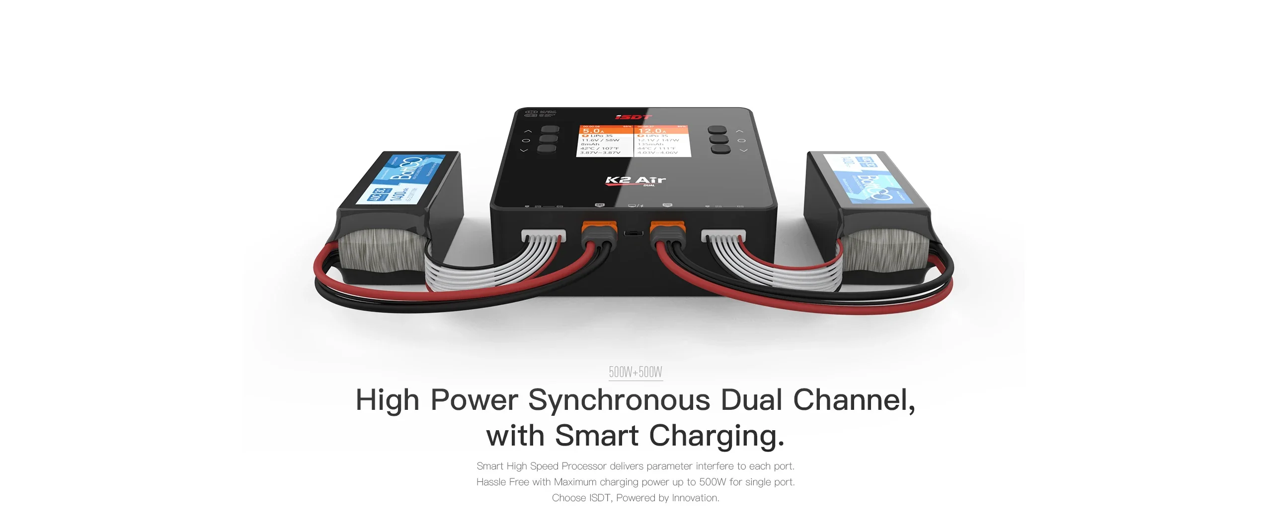 ISDT K2 Air AC 200W DC 500Wx2 20A Dual Channel Balance Lipo Charger Discharger for Lipo NiMh Pb Battery