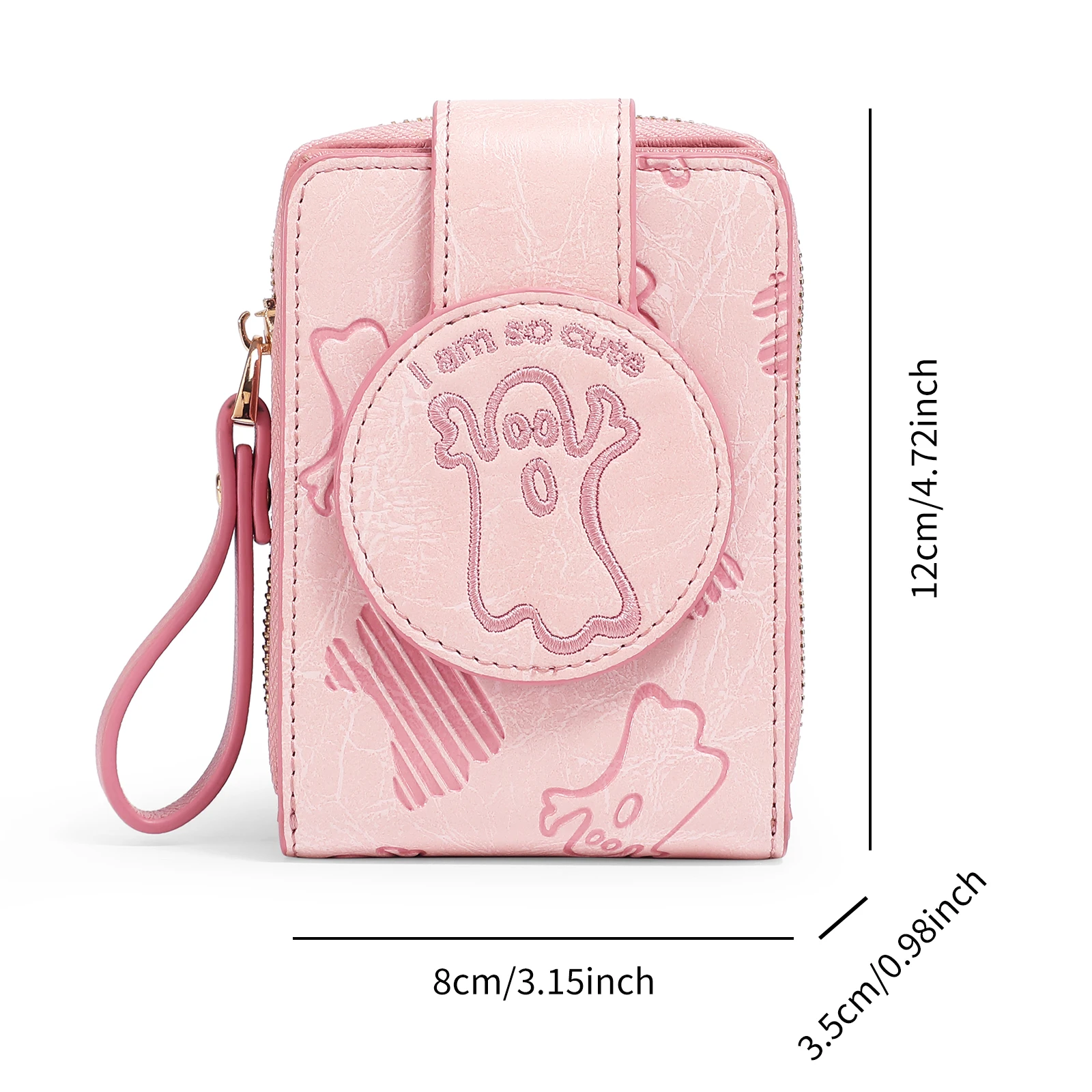 TOUTOU Card Holder Wallet for Women Multi Cash Slots with Drawstring Closure Purse Pink Brown Cute Girls Birthday Gift Bag