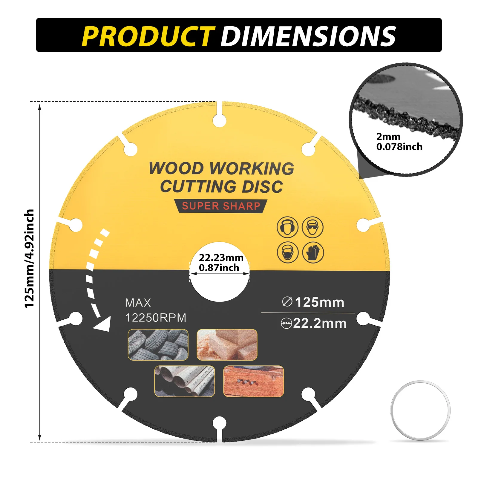 5 inch Saw Disc Multitool Wood Cutter Angle Grinder Blades For Wood Carbide Saw Blades Wood Cutting Disk Cutting Wood