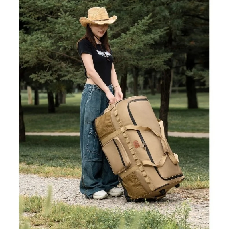 حقيبة ظهر للسفر ذات سعة كبيرة في الهواء الطلق، حقيبة تخزين ذات عجلات شديدة التحمل لمعدات ومستلزمات التخييم #1