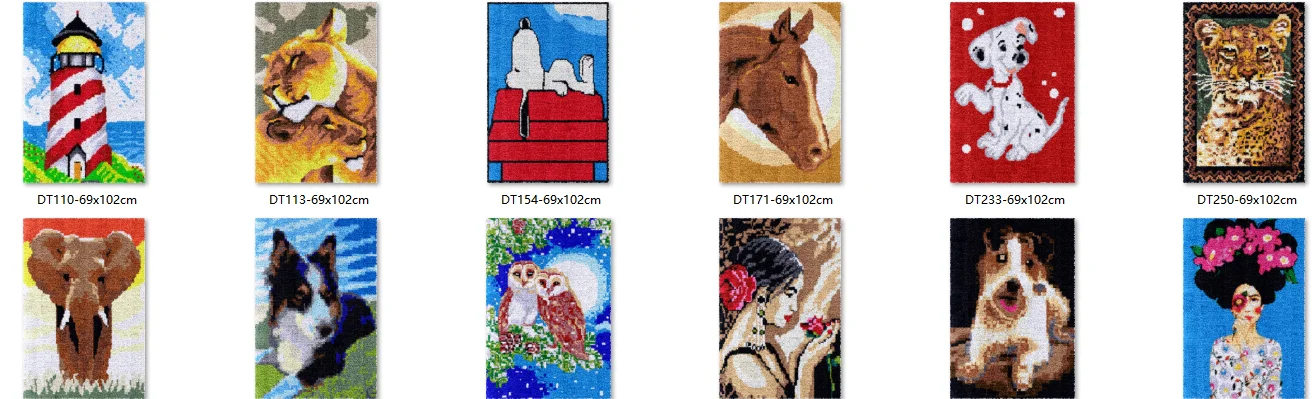

Latch hook rug kits with Pre-Printed Pattern Cross stitch embroidery kit Footprint Carpet with your needlework 69-102 Horses