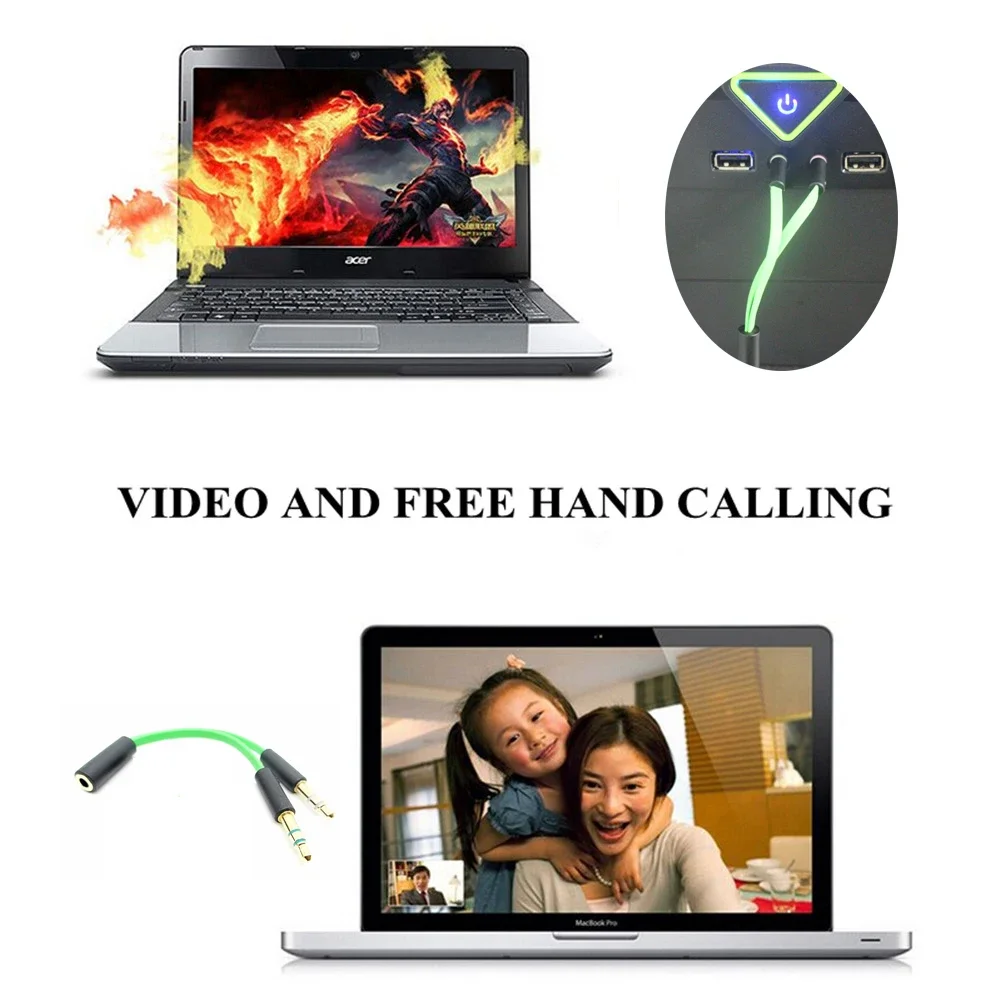 Thay Thế Hình Chữ Y Micro Âm Thanh Máy Tính Bộ Chia Cáp Dây Nối Dài Dây Dòng Tai Nghe Nhét Tai Razer Hammerhead Pro Duo V2 Tai Nghe Nhét Tai