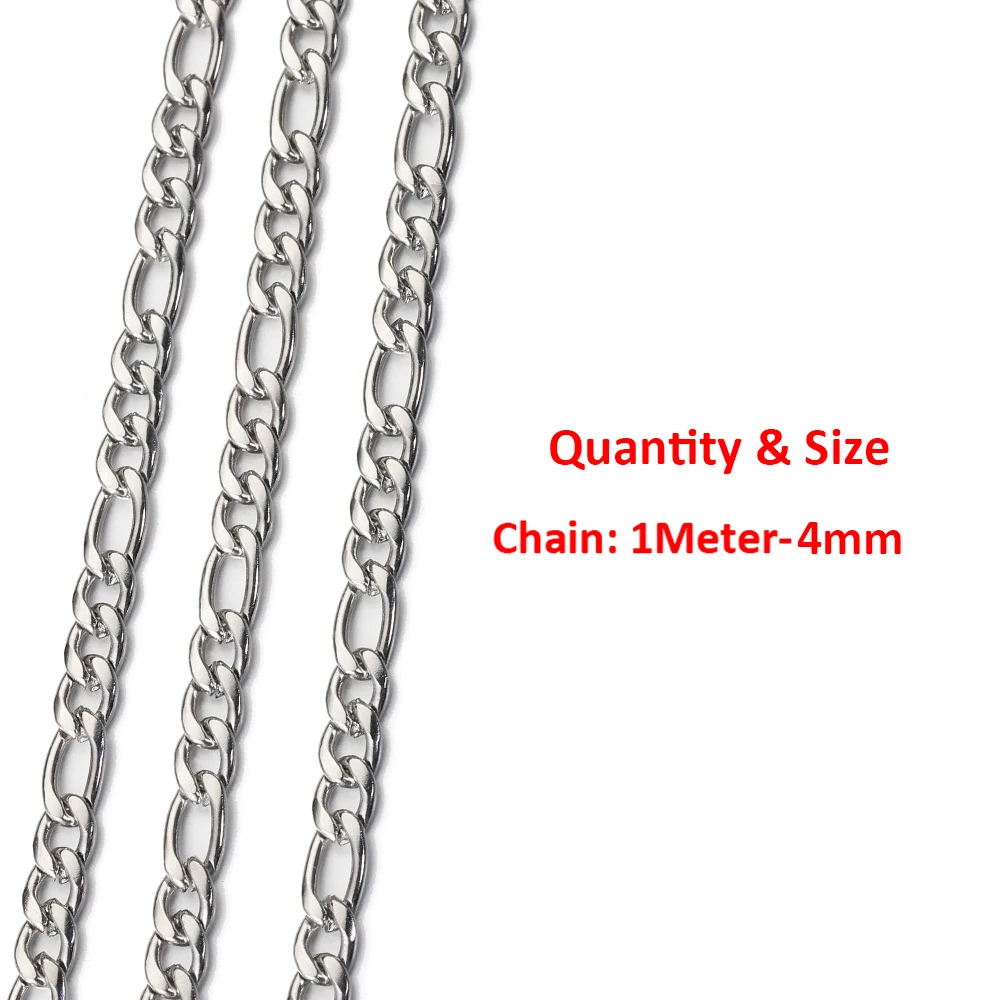 2 Meter 1 Meter Hochwertige Edelstahl-Drehketten für DIY-Halsketten, Armbänder, Kleidung und Schmuckherstellung Zubehör – Detail 18
