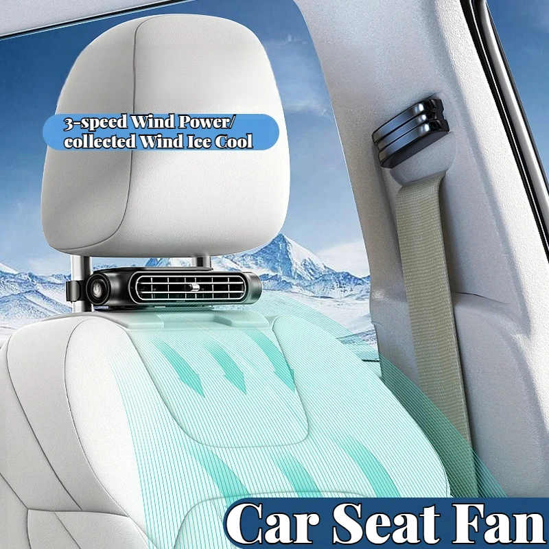 CF03 Car Seat Fan with 3-Speed Adjustment - Powerful Airflow, Quiet Operation & Compact Design for Vehicle Interior Cooling image 2