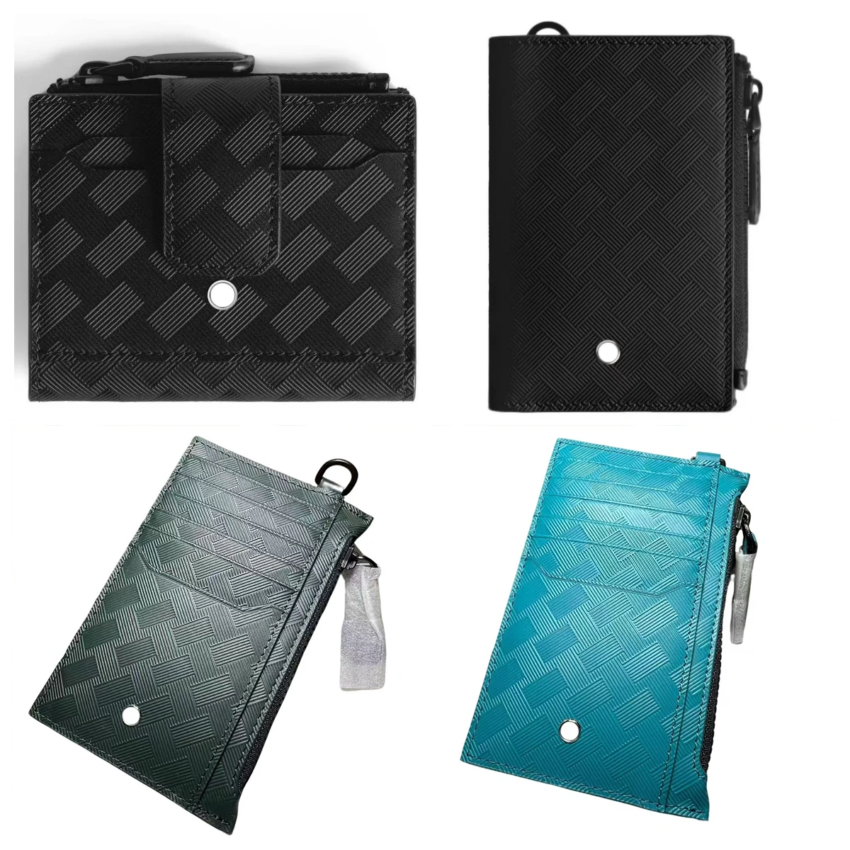  Leather Business Card Holder Men's Multi-Card Slot Zipper Coin Purse Casual Commute Square Shape Fashionable