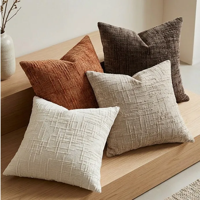 Simple chenille pillow cover decorative cushion cover suitable for living room sofa chenille pillow cover does not contain core