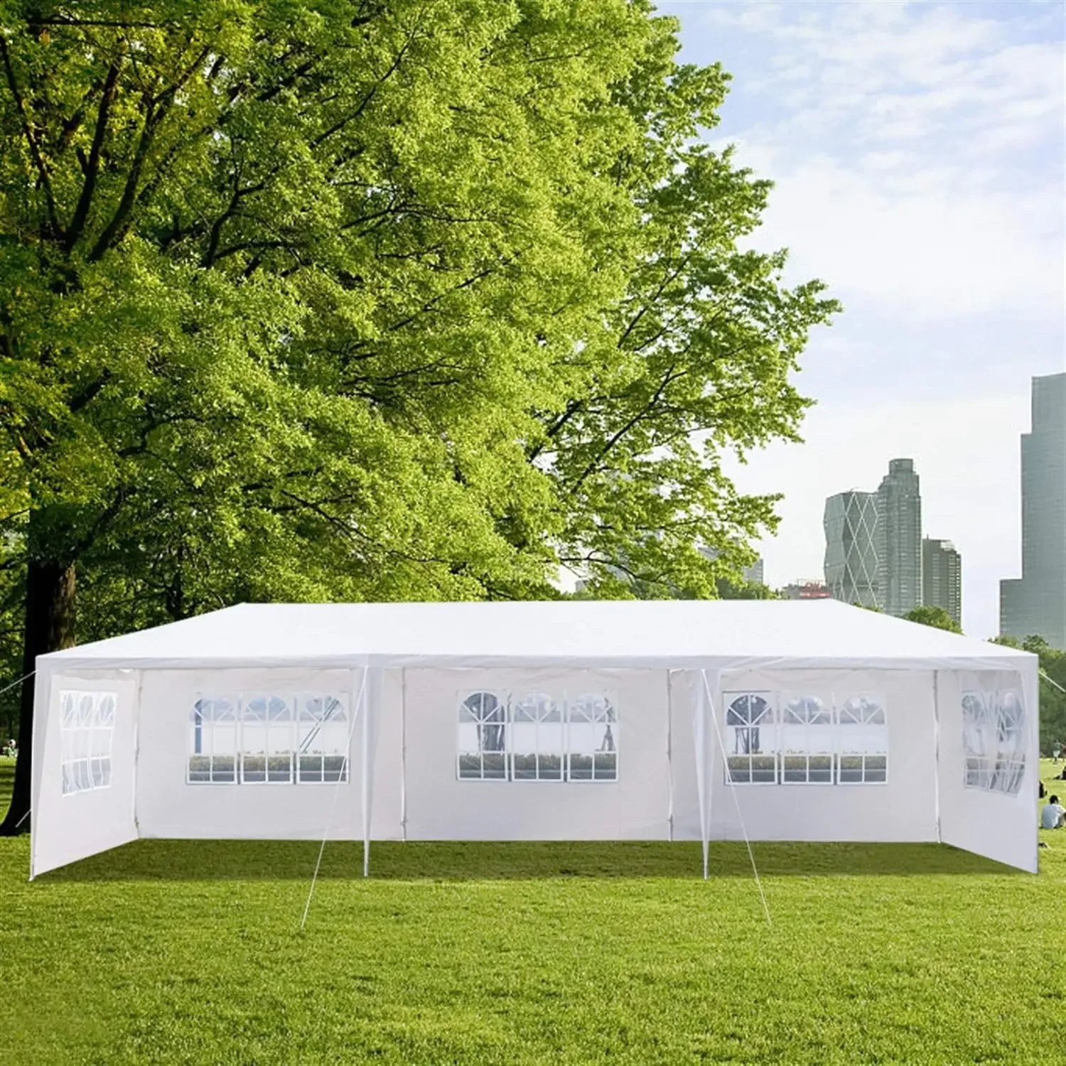 

Outdoor Gazebo White Canopy with sidewalls, Wedding Party Tent with UV Blocking for Parties Sun Rain Shelter Gazebo Canopy Tent