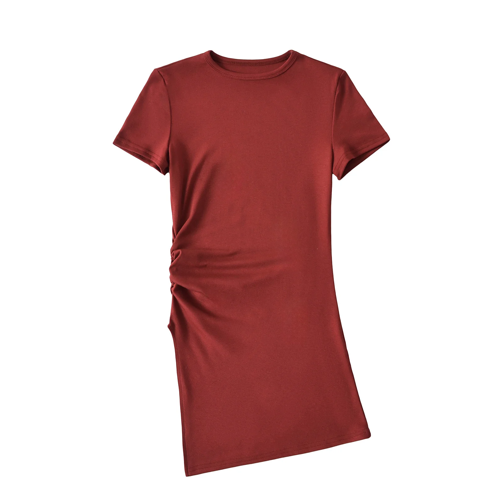 Wyszczuplający top damski na lato, nowy, seksowny, z rozcięciem z boku, marszczony w talii.