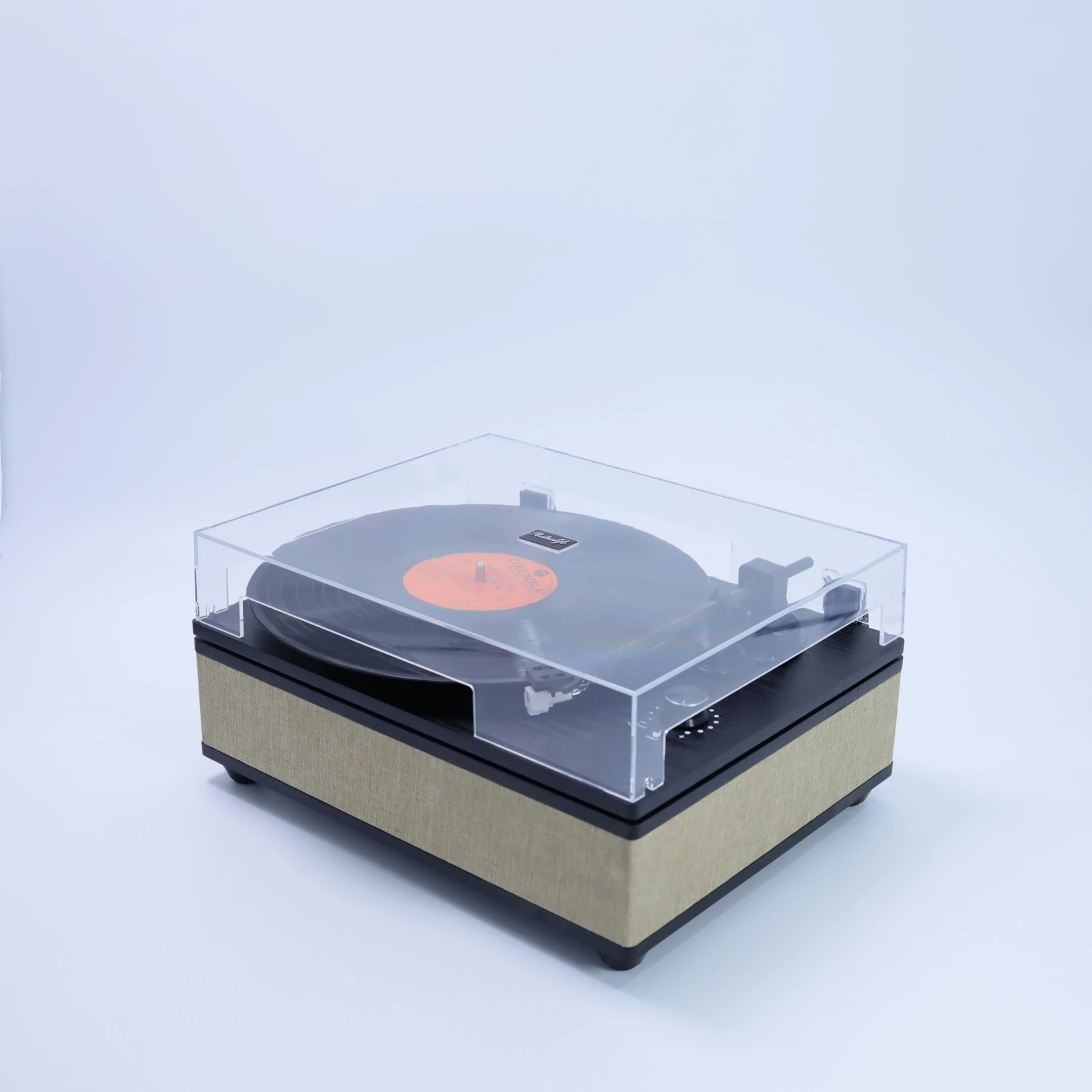 China Factory A-T MM Cartridge 2 Speed Selected Vinyl Auto-stop Turntable LP Player Built-In Stereo Speakers Support BT Function