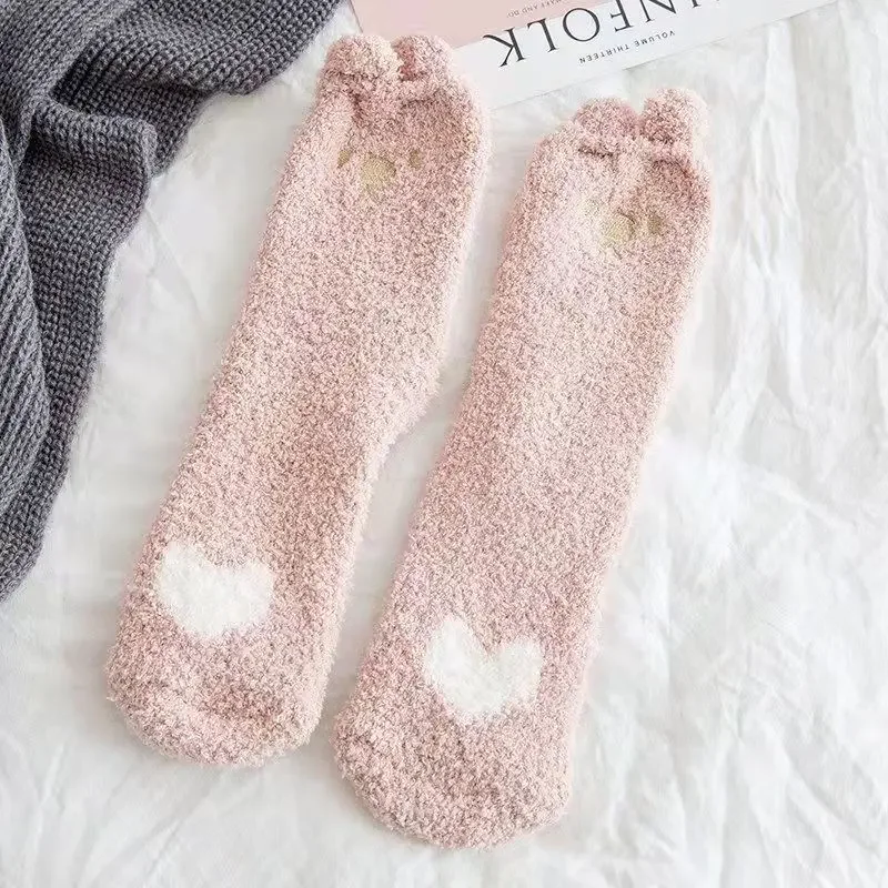 Inverno Divertente Animale Carino Calzini Fuzzy Donne di Spessore Del Fumetto Calzino di Cotone Caldo Soffice Pavimento di Casa Calze Calcetines Casa Mujer