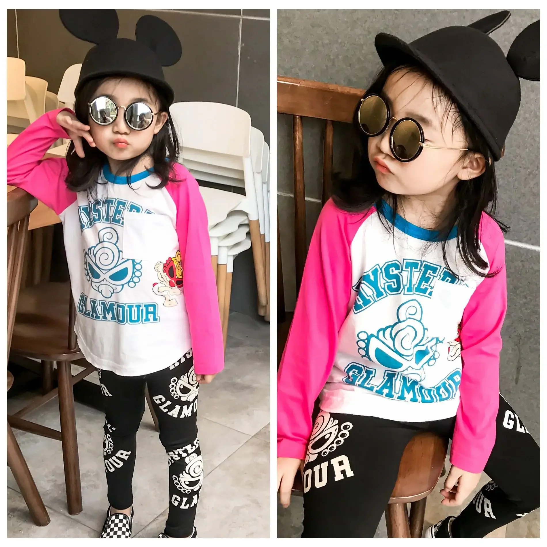 

Spring And Autumn Long Sleeve T-Shirt For Boys And Girls Cotton Cartoon Print Letter Tide Fan Crewneck Undershirt Kids Top